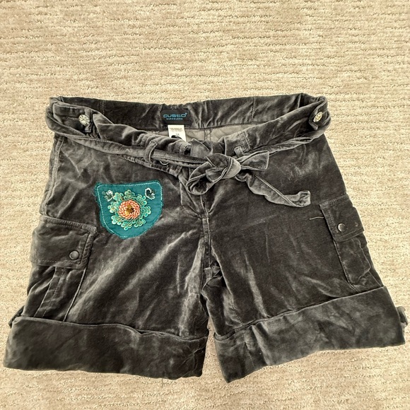 Custo Barcelona Gray Velvet Cargo Shorts - Picture 3 of 7
